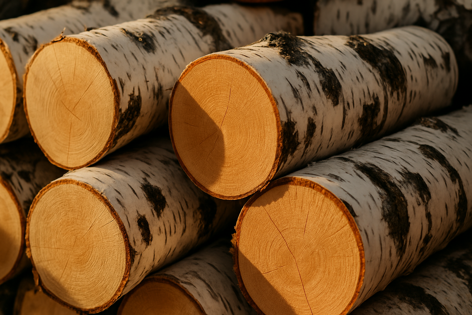 Stos sezonowanego drewna kominkowego